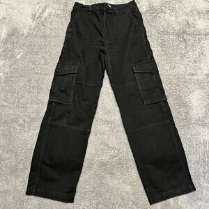 Aritzia TNA Cargo Pants Jeans Womens 6 Black High Rise Cargo Straight Baggy